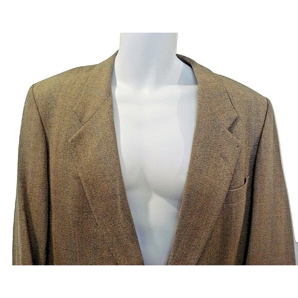 Yves Saint Laurent Mens 44 Tan Wool Silk Lined Dress Jacket Coat Size 44 - Picture 2 of 8